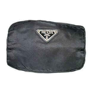 PRADA Vintage Vela Black Nylon Cosmetics Pouch Bag